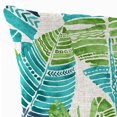 thumbnail image 4 of Jordan Manufacturing 18" x 18" Hixon Caribe Blue Leaves Square Outdoor Throw Pillow (2 Pack), 4 of 10