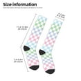 thumbnail image 2 of Yiaed Colorful Checkerboard Print Great elasticity Adult Stockings Sports socks for Men and Women, 2 of 6