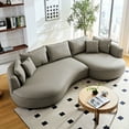 thumbnail image 6 of Modern Curved Couch - Grey -leather 5 With Stable Legs Living Room And, 6 of 6