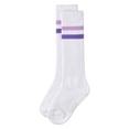 thumbnail image 6 of MeMoi Girls Double Stripe Ribbed Cotton-Blend Varsity Knee High Sock - Girls - Female, 6, Blue, 6 of 11