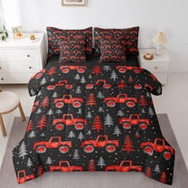 Erosebridal Rustic Tractor Bedding Sets King Size, Construction Truck Comforter Sets with Sheets, Cartoon Vehicle Decor, Reversible