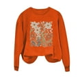 thumbnail image 2 of WREESH Women's Soft Crewneck Long Sleeve Sweatshirt Loose Fit Casual Fall Pullover Graphic Print Tops Orange, 2 of 4