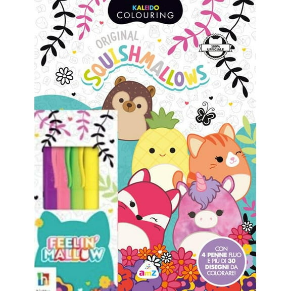 AA.VV. Squishmallows. Caleido colouring. Ediz. illustrata. Con 4 pennarelli (Hardcover)