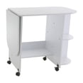 thumbnail image 2 of SEI Furniture Eaton Expandable Rolling Wooden Craft Station Sewing Table, White, 2 of 5