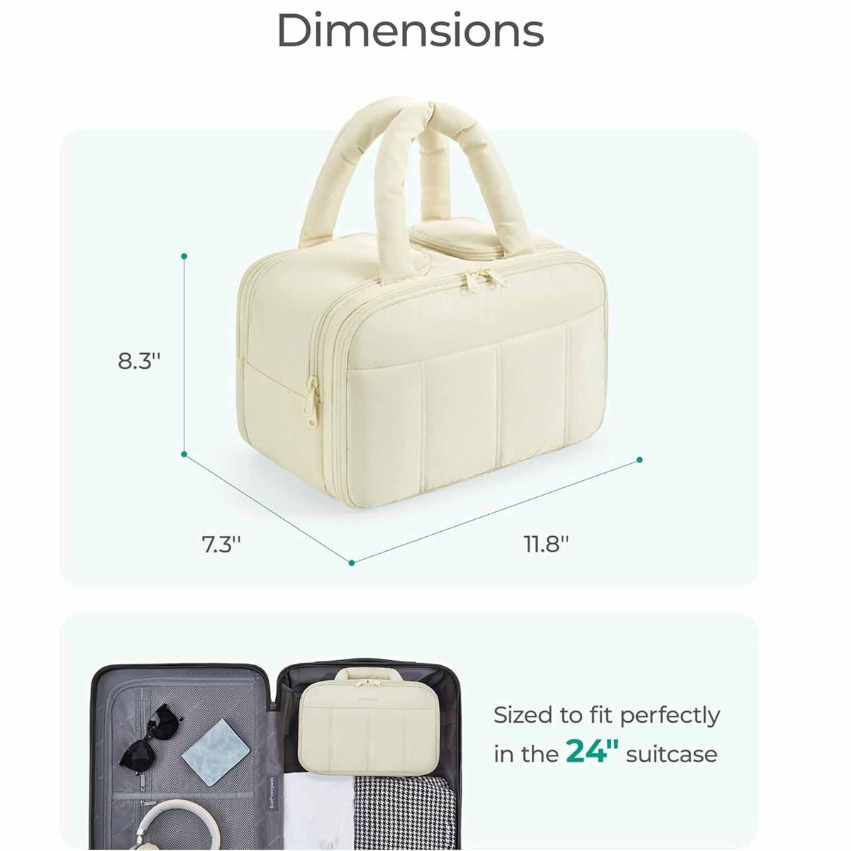 Luxury Travel Toiletry Bag, Puffy Large Toiletry Bag for Women, Lightweight Cosmetic Makeup Bag Organizer with Handle for Traveling, Accessories, Essentials, Toiletries