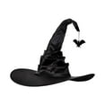 thumbnail image 2 of Sombrero de Bruja Plisado para Mujer, Accesorio para Disfraz de Bruja de Halloween, Tocado de Mago para Fiestas, Sombrero Puntiagudo de Visera Ancha, Negro, 2 of 6