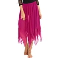 thumbnail image 6 of IEFIEL Womens Chiffon Belly Dance Skirt Flowy 13 Panels Asymmetric Hem Side Split Skirt Dancewear, 6 of 6