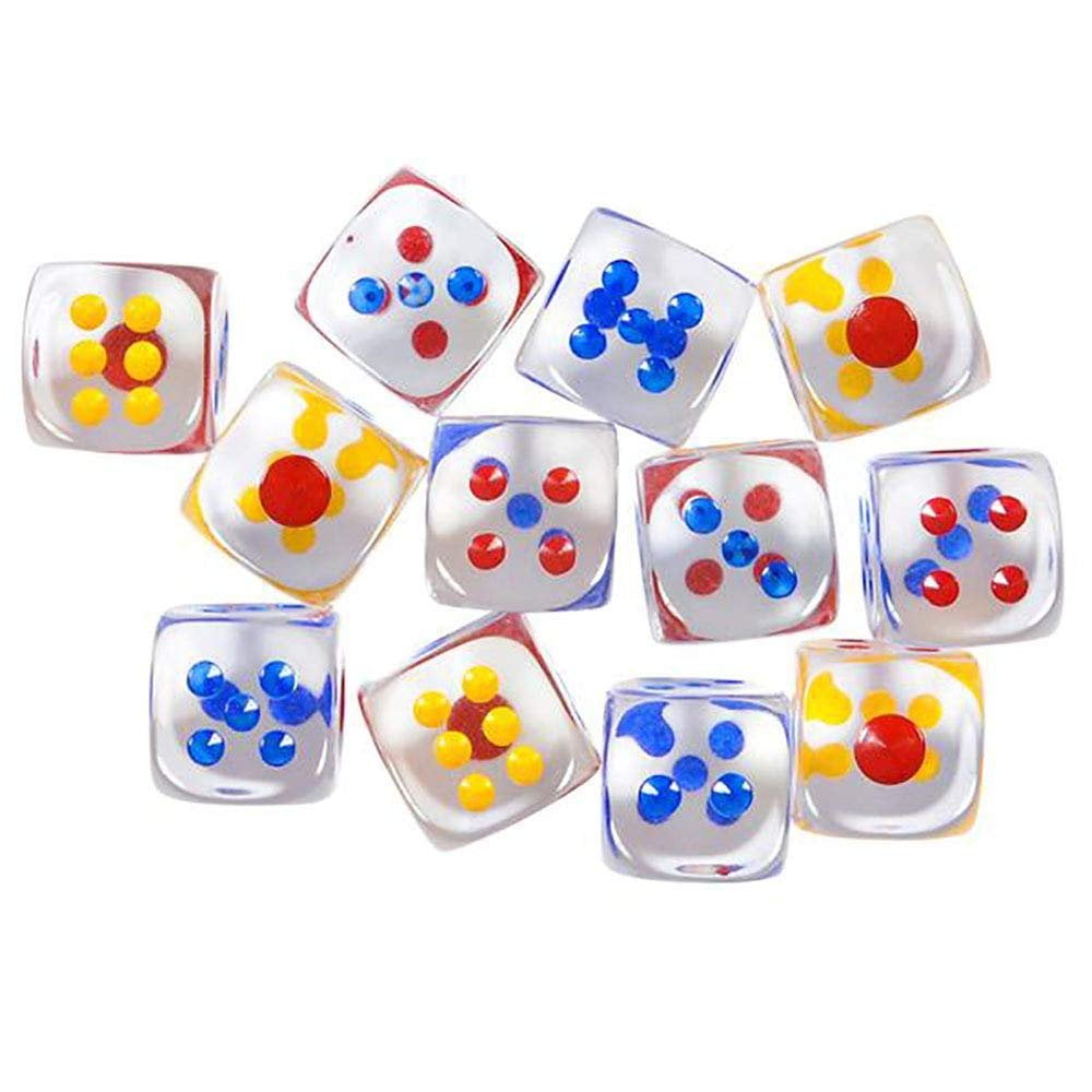 16mm Dice +,-,X,/ White with Black Pack of 6 Opaque Math Operator 4 Function 