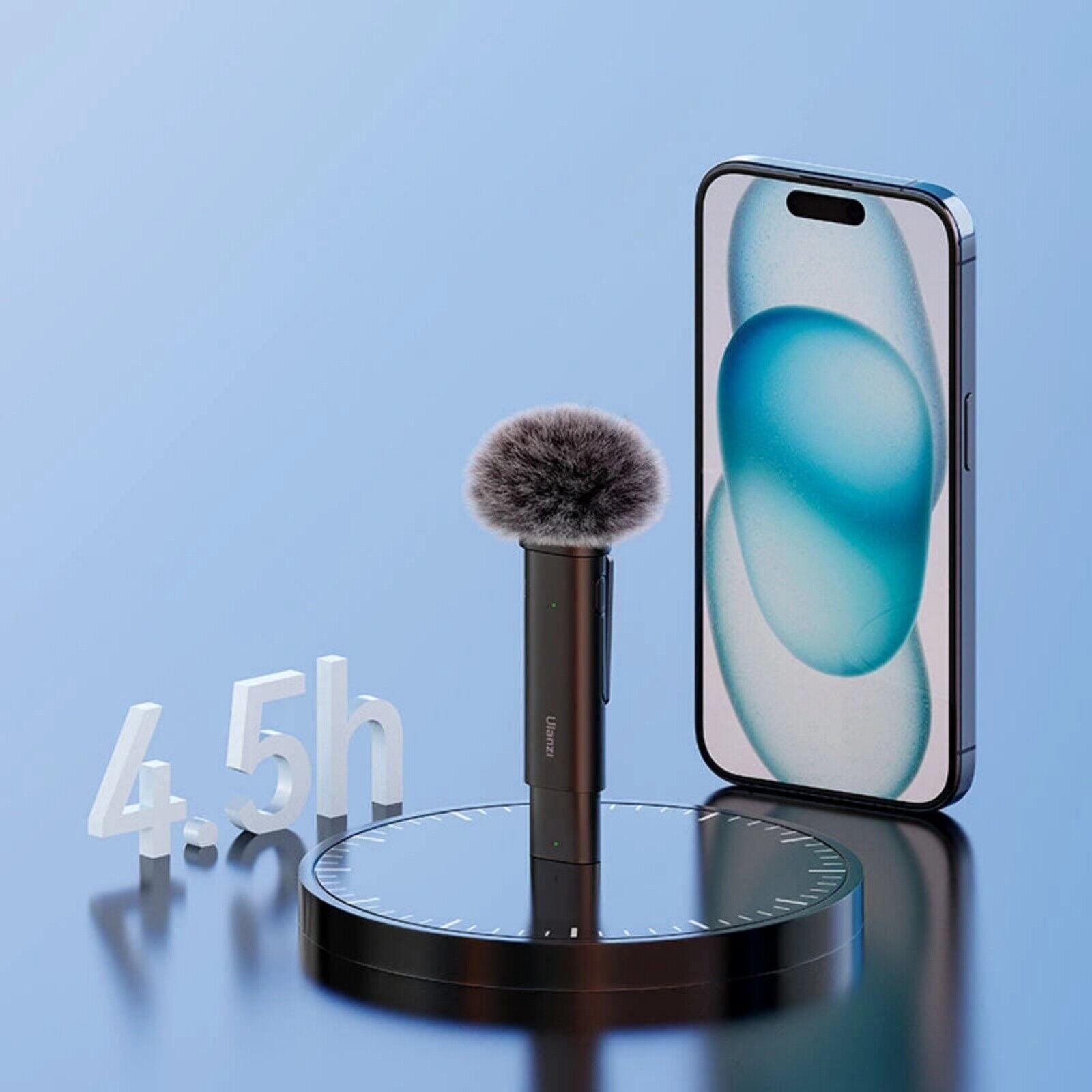 Ulanzi WM-10 Wireless Clip-On Lavalier Microphone for iPhone with Lightning Connector 360° Audio Pickup Noise Reduction Windproof Cover 10m Range for Vlogging Streaming Interviews