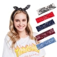 thumbnail image 2 of Diademas con lazo para mujer, bandana Vintage de Cachemira, diadema con estampado de flores, diadema elástica con Orejas de conejo, accesorios bonitos para el cabello, paquete de 6 Ormromra WMPH-820, 2 of 9
