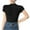Black, variant on Women's Short Sleeved Tops Turtle Neck T-Shirt Slim Fit Summer Tees