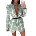 thumbnail image 1 of Vedolay Women's Suit Jackets Women's Oversized Blazer Jackets Casual Lapel Collar Open Front Button Work Office Top,Green XXL, 1 of 4