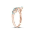 thumbnail image 4 of AFFY Simulated Multi Stone Jasmine Princess Style Engagement Crown Ring In 14k Rose Gold Over Silver-12, 4 of 6