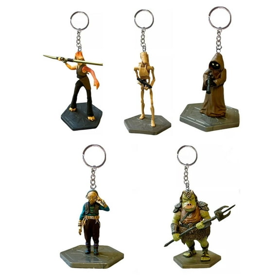 Jar Jar Binks Battle Droid Gamorrean Guard Jawa Maz Kanata 5pc Key Ring Star War New