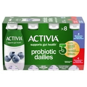 Activia Probiotic Daily Strawberry & Blueberry Lowfat Yogurt Drinks Variety Pack, 3.1 fl oz, 8 count