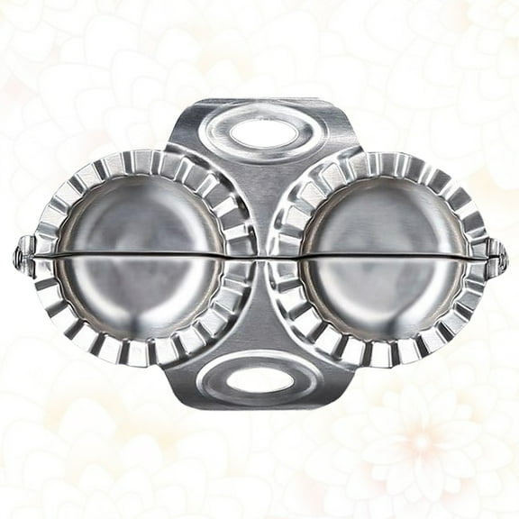 Masteelf Stainless Steel Dumpling Mold for Making Dumplings with Crimped Design Silver