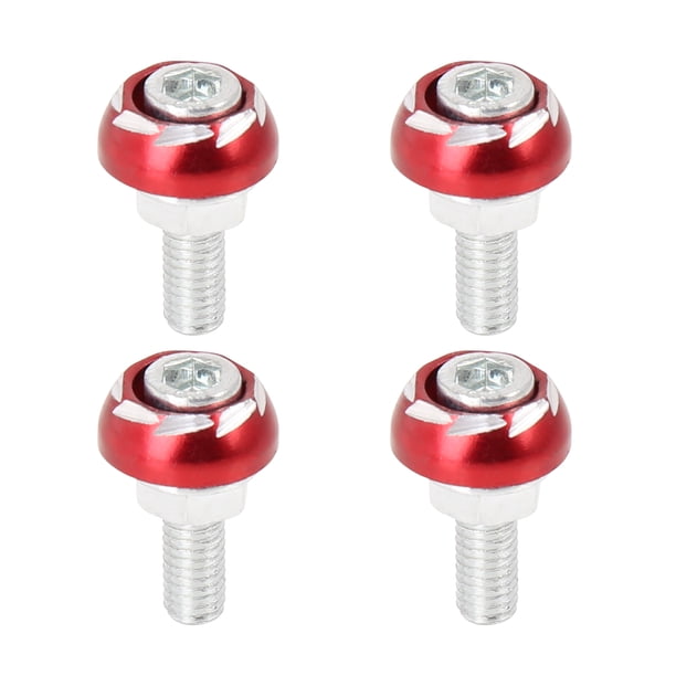 4uds 6mm Metal Motocicleta Licencia Placa Marco Perno Tornillo Rojo