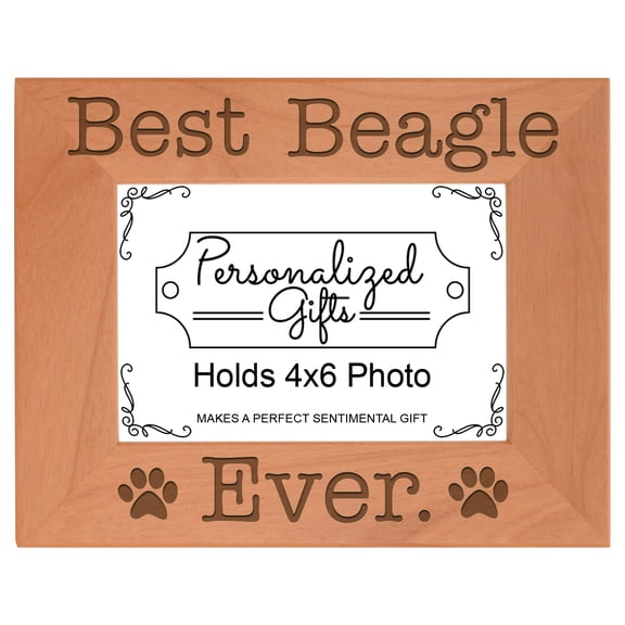 ThisWear Dog Lover Gifts Best Beagle Ever Wood Laser 4x6 Landscape Picture Frame