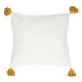 thumbnail image 3 of SAFAVIEH Polli Striped w/ Tassel Pillow, 20" x 20", Mustard Yellow, 3 of 5