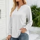 thumbnail image 3 of Blusa Cuello En V Puños Con Volantes Manga Larga Color Puro Tops Casuales De Moda Para Mujer Blanco XL, 3 of 6