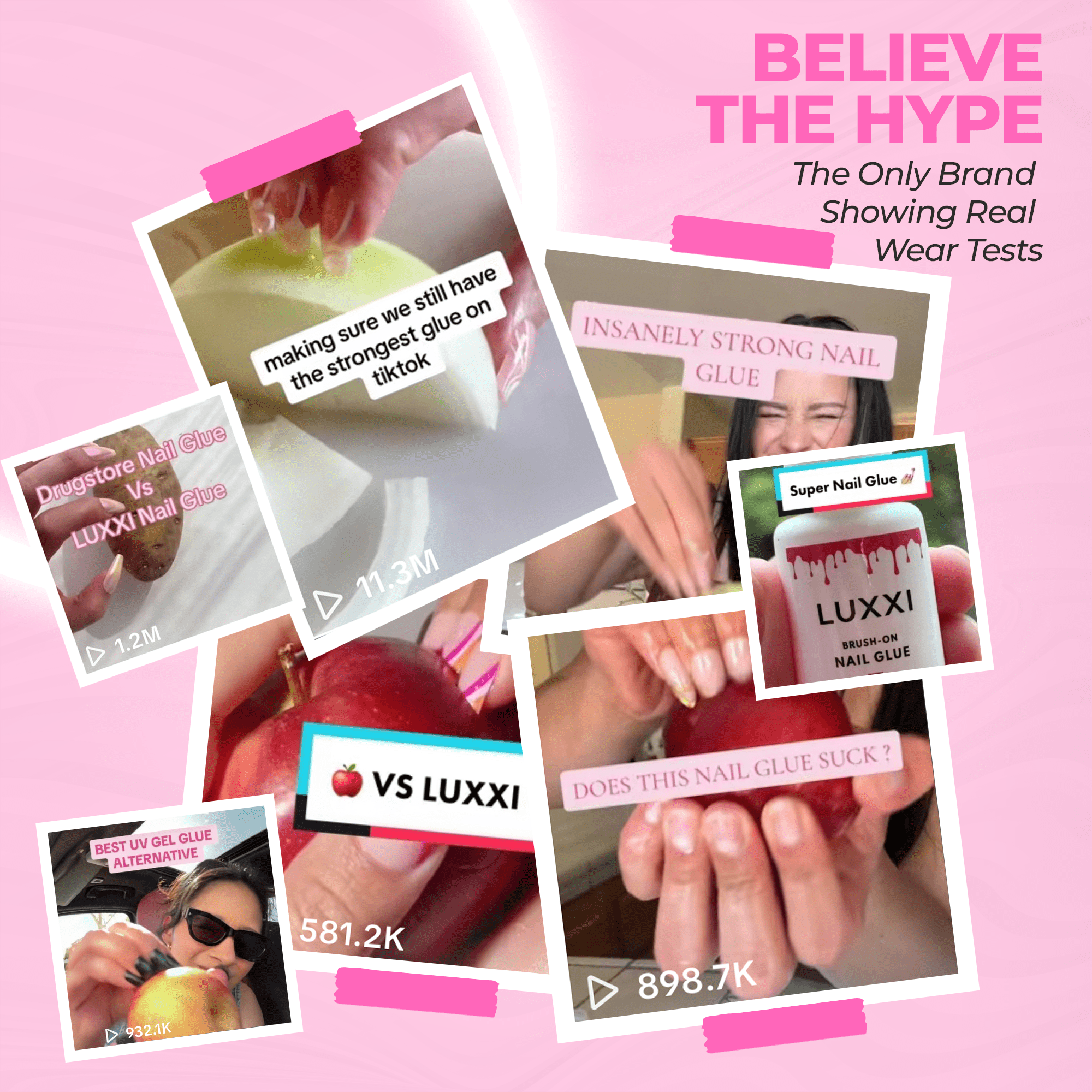 LUXXI Ultra-Strong Brush On Nail Glue for Press On Nails