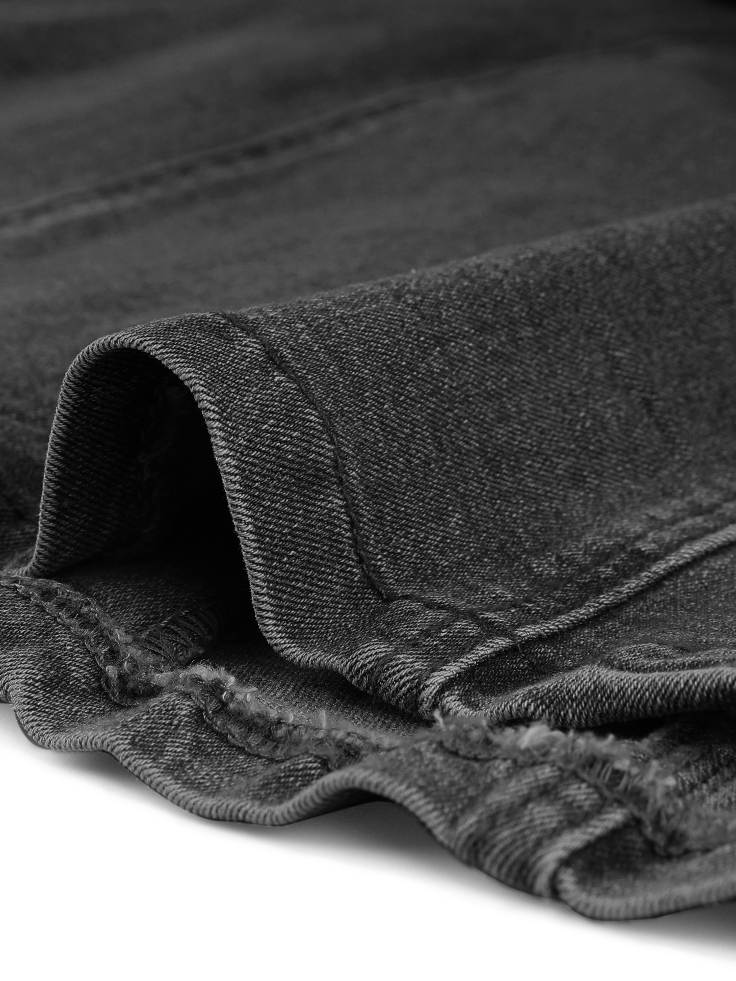 DARING DIVA Women's Turn down Collar Vertical Pocket Denim Dress L Black Gray