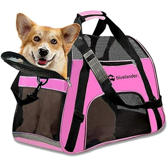 Transportadora Para Mascotas Bluelander Pegable Color Rosa