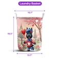 thumbnail image 5 of Happy Valentine’s Day Adorable Scottish Terrier Puppy Holding Heart Balloon Foldable Laundry Basket Scottie Dog Lover Gifts Organizer Storage with Handles - 00030, 5 of 5