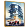 thumbnail image 2 of Designart "Sports Car Race at 24 Hours Le Mans in France" Architecture Framed Wall Art - Modern Blue Race Tracks Living Room Framed Canvas Art, 2 of 6