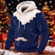 thumbnail image 1 of Ceisia Cozy Fleece-Lined Mens Loose Fit Santa Style Color Block Hooded Sweatshirt Gifts, 1 of 5