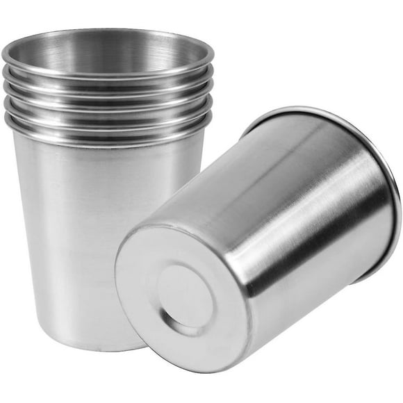 6 Pack 8 Ounce 230ml Stainless Steel Cups Shatterproof Pint Drinking Cups Metal