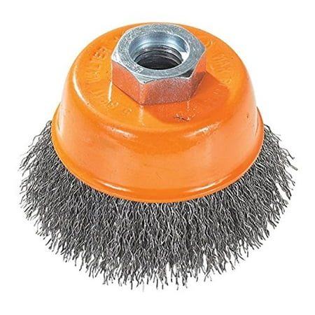 

Walter 13D504 Crimped Wire Cup Brush - 5 in. Carbon Steel Brush with 5/8-11 in. Threaded Arbor Hole. Abrasive Finishing Tools