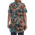 thumbnail image 6 of Fantaslook Plus Size Womens Tunic Tops Short Sleeve Casual Floral Shirts Swing Flare Dressy Blouses, 6 of 9