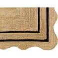 thumbnail image 4 of Natural Jute Area Rug with Scalloped Edges and Double Border Handwoven Floor Mat for Living Room, Bedroom Decor Black 5 x 7 ft, 4 of 5