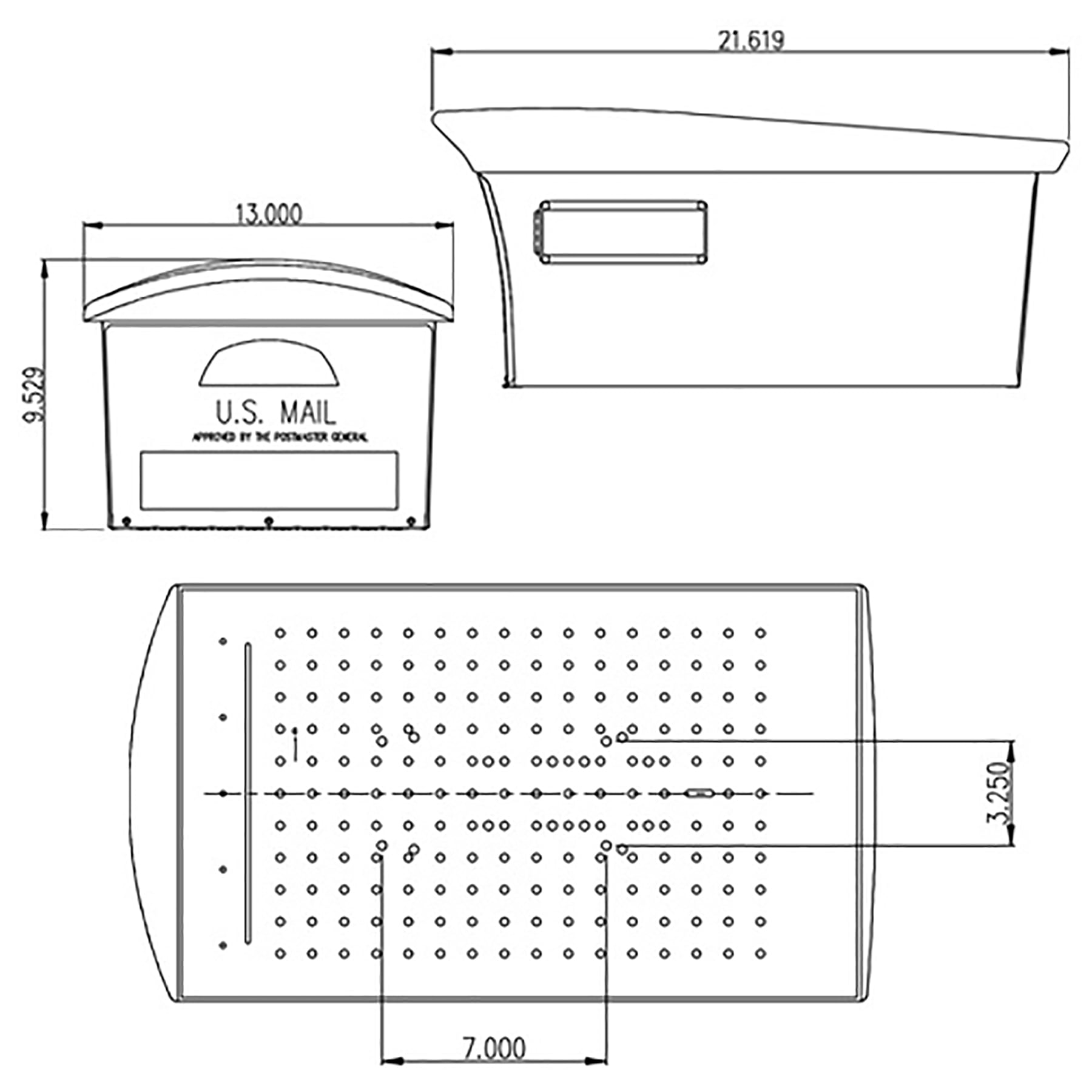 Architectural Mailboxes Mailsafe Locking, Plastic, Large, Post-Mount Mailbox in Black