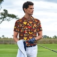 thumbnail image 3 of Sikiie Roosters Print Men's Short-sleeved POLO Shirts, Button-down Shirts and T-shirts are Suitable for Vacation, Leisure and Business-Small, 3 of 6