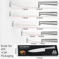 thumbnail image 7 of Kitchen Knife Set, 5-Pieces Classic Carbon Stainless Steel Knife Set with Ergonomic Handle, Sharp Professional Chef Knife Set for Cooking, Kitchen Knife Set with Gift Box (Silver), 7 of 7