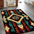 thumbnail image 2 of 3'x5' Area Rugs, Boho Orange Teal Indoor Outdoor Area Rug for Living Room Bedroom, Vintage Geometric Southwestern Ethnic Washable Bathroom Rugs Kitchen Floor Carpet Mats Home Decor Aesthetic, 2 of 8
