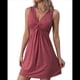 thumbnail image 2 of Vestido de Verano Elegante con Escote en V y Volantes, Sin Mangas, Ajustado, para Fiesta, Club, Color Rojo, Talla M, 2 of 10