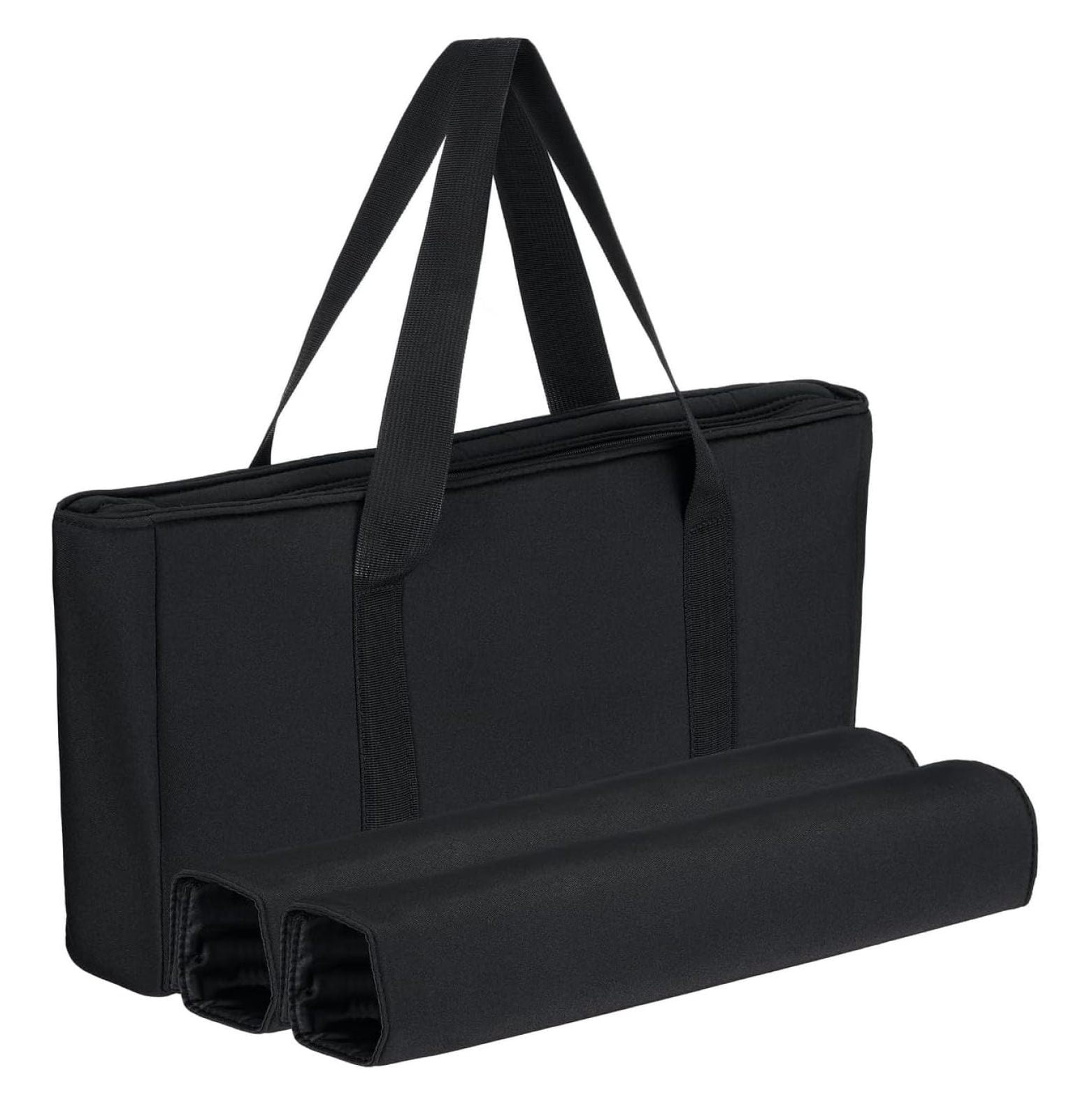 American Mahjong Set - Black Soft Bag - 166 White Engraved Tiles, 4 All-in-One Rack/Pushers Western Mah Jongg Game Set