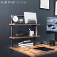 thumbnail image 2 of VIVO Clamp-on 24 inch 2-Tier Decorative Industrial Pipe Shelves, Vintage Brown, 2 of 8