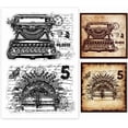 thumbnail image 1 of Sellos transparentes con forma de máquina de escribir para hacer tarjetas, sellos de goma vintage retro para manualidades, sellos de sellos transparentes, 1 of 7