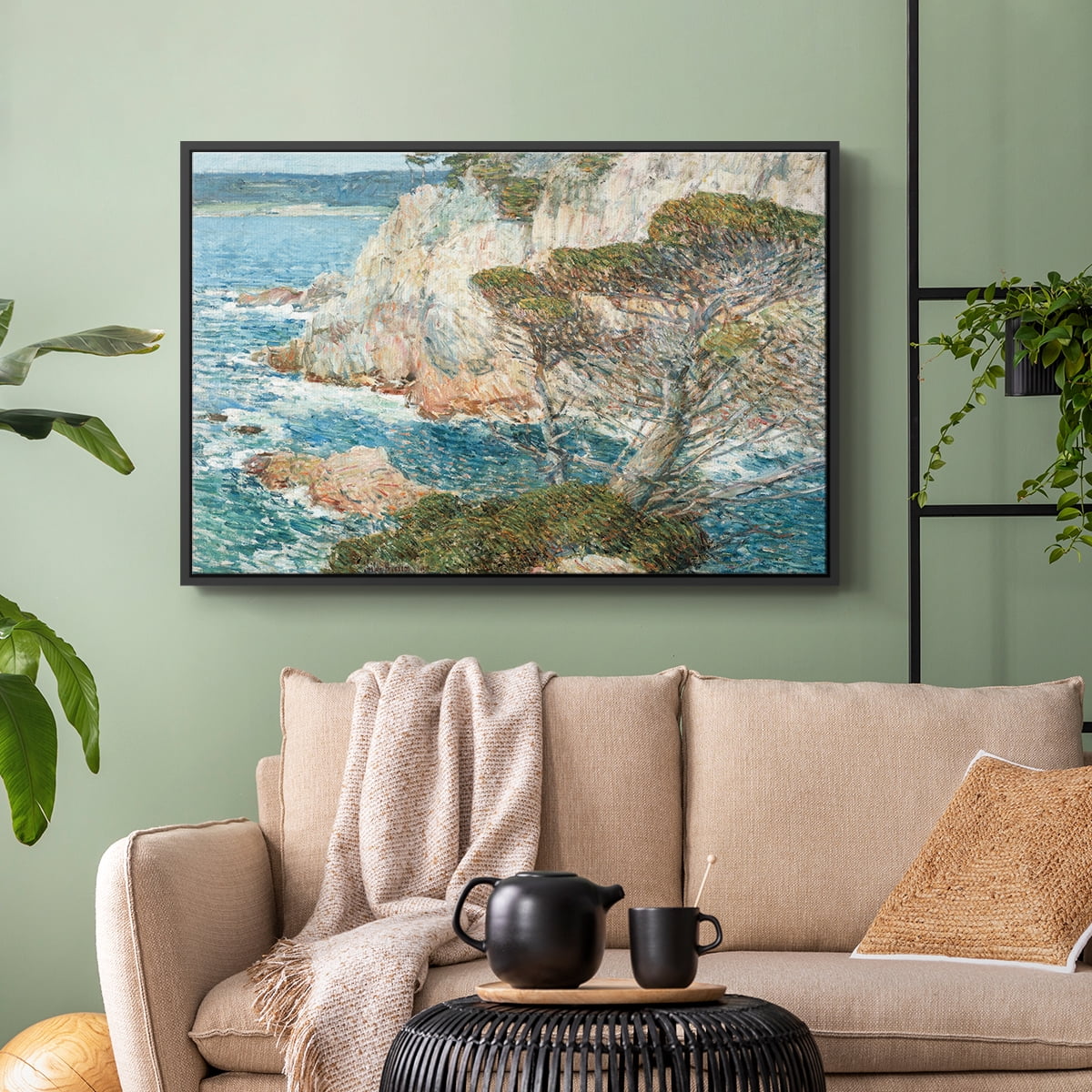 Vintage Landscape-CXXXIX By Wexford Home Framed in Black Wood Gallery Wrapped Canvas 27 in. x 41 in.