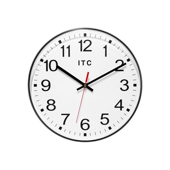 Infinity Instruments Prosaic Business Round Wall Clock, 12", Black