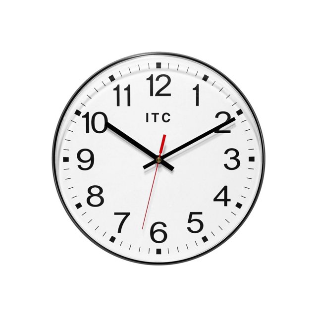 Infinity Instruments Horloge Murale Ronde d'Affaires Prosaïque, 12 Pouces, Noire