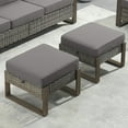 thumbnail image 2 of Opohoro Outdoor Wicker Ottomans Set of 2, Patio Rattan Footrests with Cushions, Weather-Resistant PE Wicker, Gray/Gray, 2 of 6