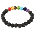 thumbnail image 6 of Fznkrag Lava Stone Chakras Bracelet 8mm Men Women 7 Chakras Beads Braided Diffuser Elastic Rock Stone Round Beads, 6 of 7
