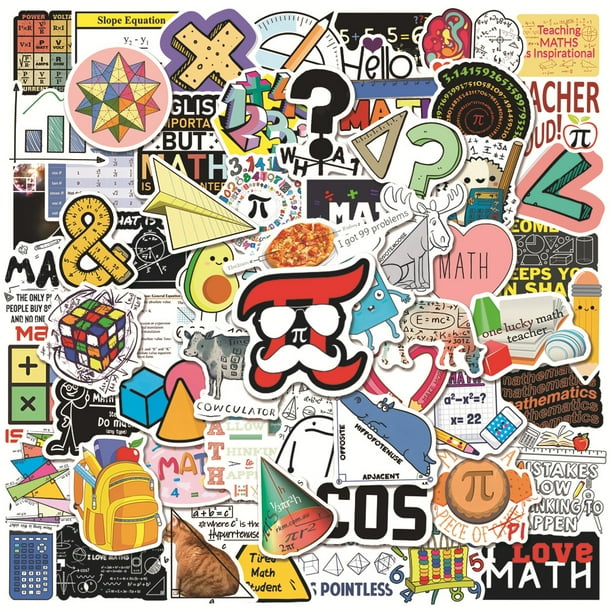 Paquete de pegatinas Math Icon Anime, vinilo impermeable, 100 unidades