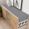thumbnail image 4 of Black White Plaid Rooster Table Runner - 120 Inch Long, Kitchen Dining Table Runner Dresser Scarves, Vintage Farmhouse Checkered Farmhouse Decor for Coffee Tables Wedding Party Banquet, 4 of 8