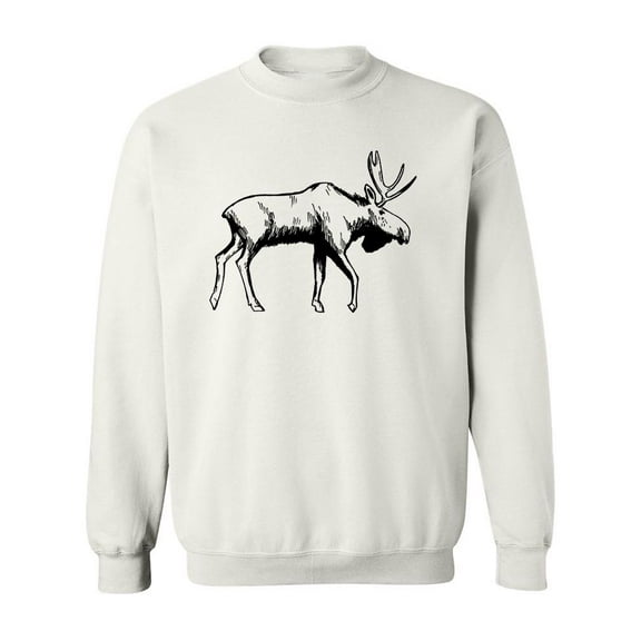 Moose Pencil Drawing Sweatshirt Men -Image by Shutterstock, Male 4X-Large